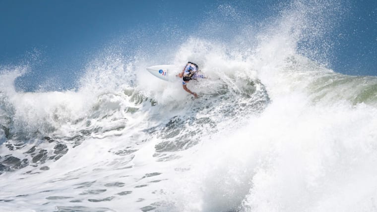 Dutch surfer Tiara van der Huls got the highest wave score of the competition so far