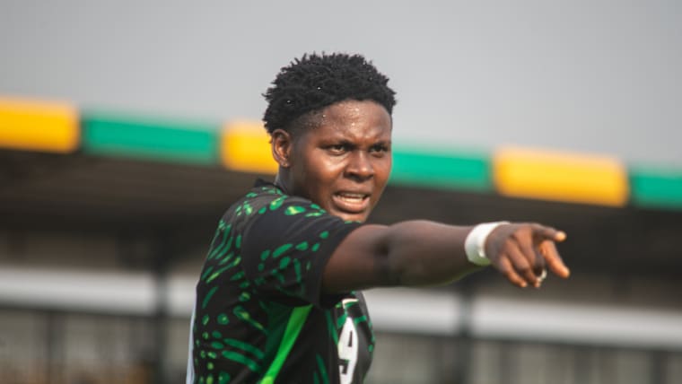 Nigeria striker Janet Akekoromowei.