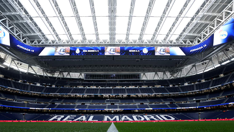 Real Madrid's Estadio Santiago Bernabéu, which seats 80,000 fans. 