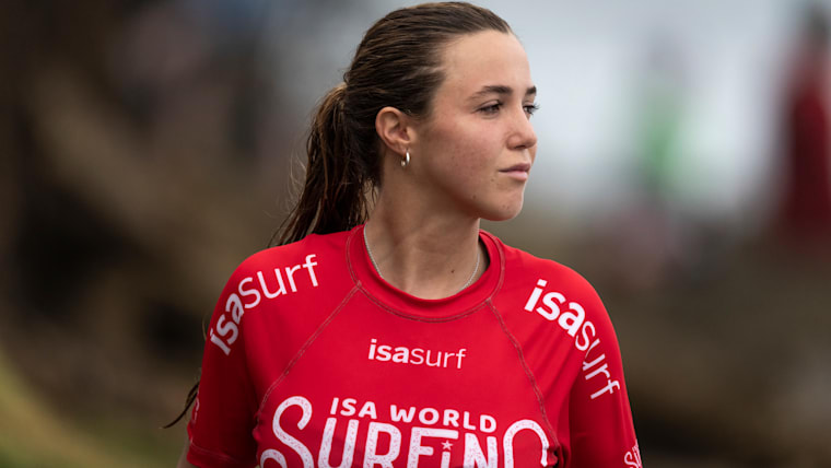 Candelaria Resano is competing at the 2024 ISA World Surfing Games in Puerto Rico. 