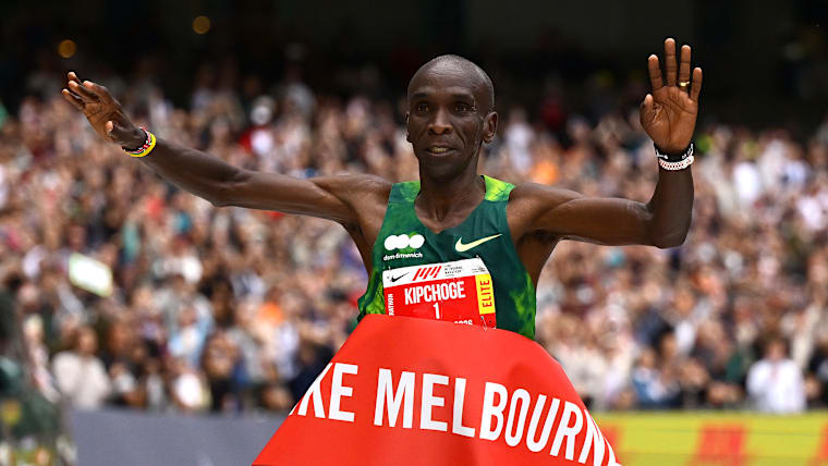 Eliud Kipchoge won the 2026 Melbourne Marathon in a course record of 2:09:08.
