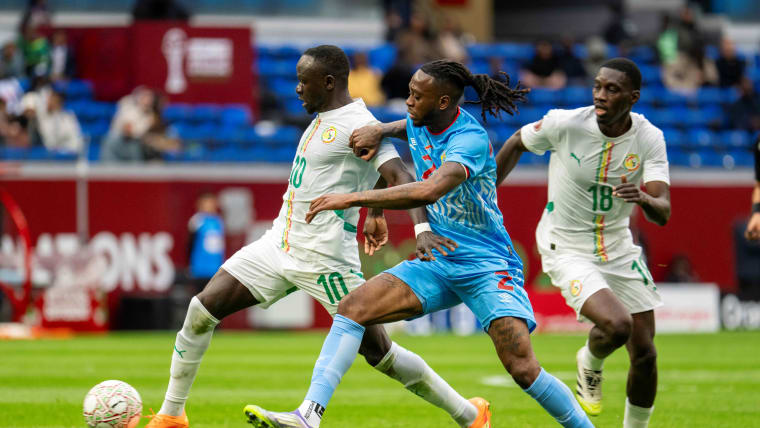 Senegal's Sadio Mané and DR Congo's Aaron Wan-Bissaka in action during AFCON 2025.