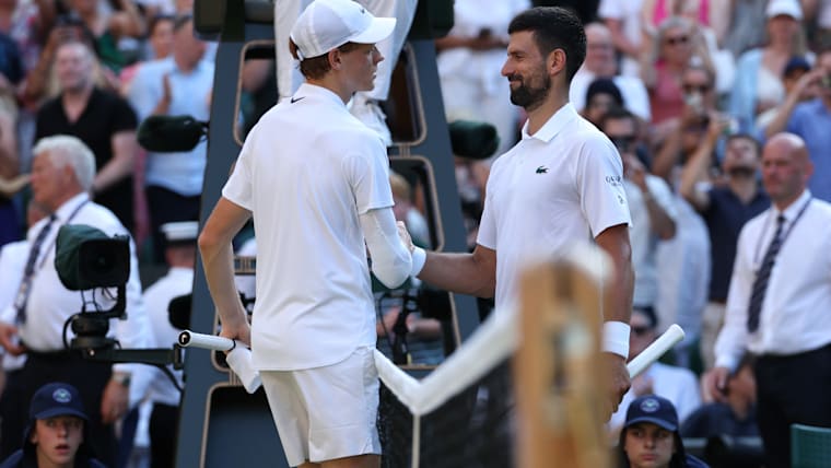 Jannik Sinner (left; ITA, tennis) and Novak Djokovic (SRB, tennis)