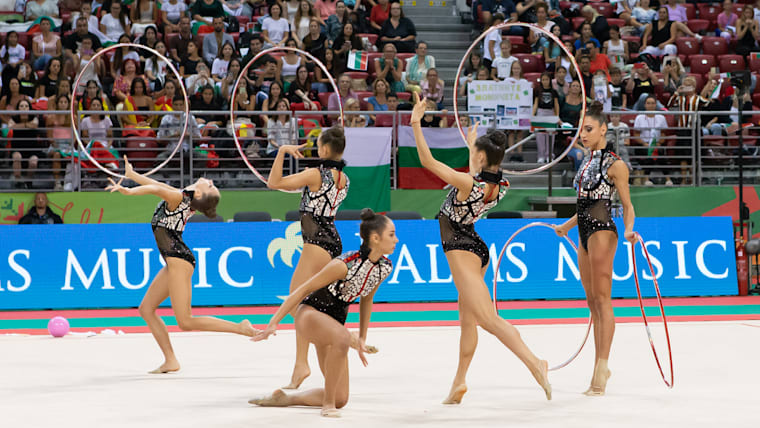 Bulgaria team at rhythmic gymnastics world championships 2022