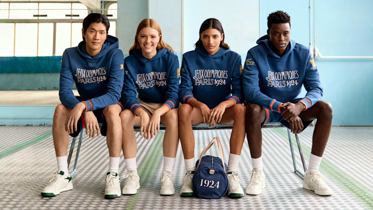 Dernière collection “Olympic Heritage”, fruit de la collaboration entre Lacoste et le CIO, qui marque le centenaire des Jeux de Paris 1924 