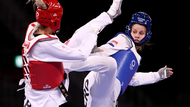Croatia’s Matea Jelic beats Britain’s Lauren Williams in -67kg takewondo bout