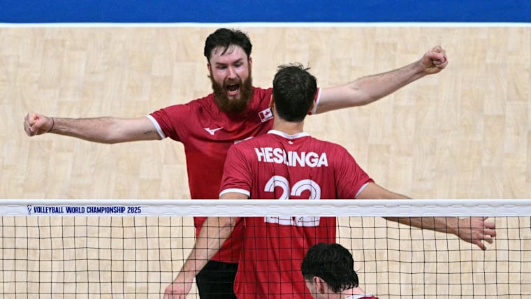 Jesse Elser (left; CAN, volleyball) and Isaac Heslinga (CAN, volleyball)