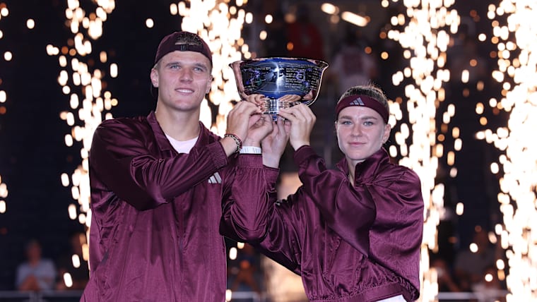 Karolína Muchová (left; CZE, tennis) and Jakub Menšík (CZE, tennis)