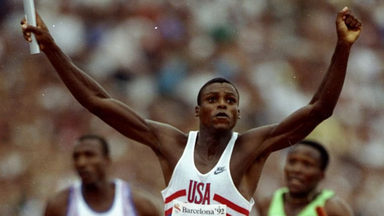 Barcelona 1992 - EE.UU. gana el 4x100 masculino y rompe el récord mundial