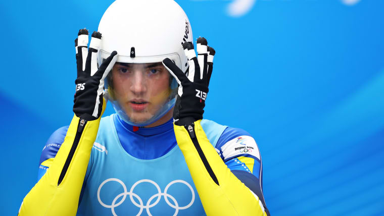 Mirza Nikolajev (BIH) prepares to slide during the Beijing 2022 Winter Olympic Games