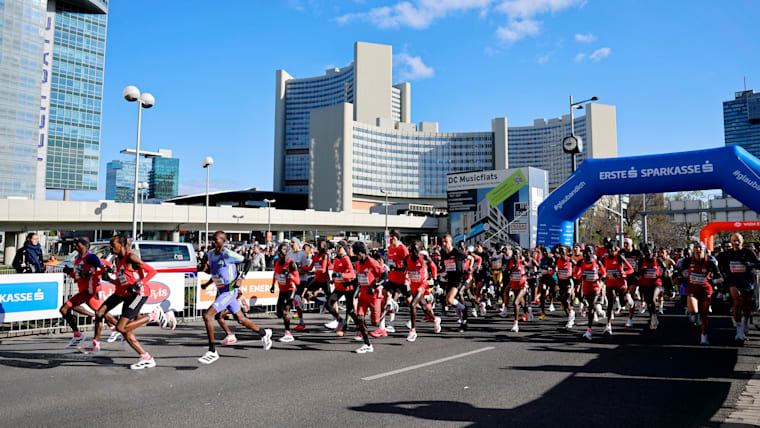 The start of the 2025 Vienna Marathon in Austria. 