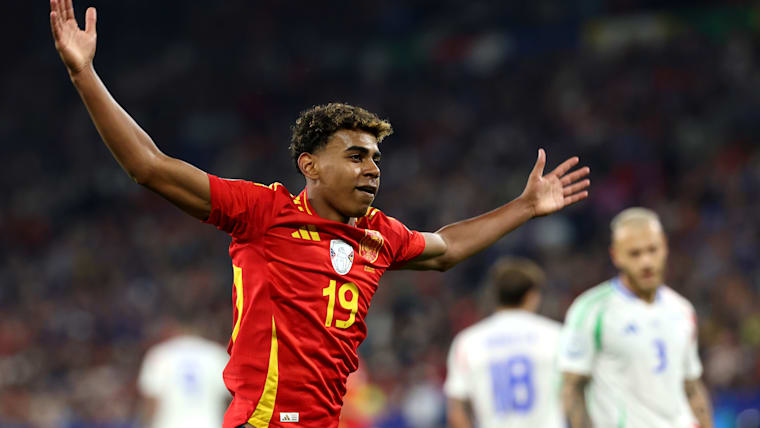 16-year-old Lamine Yamal starring for Spain at Euro 2024. 