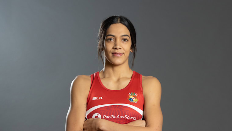 Hulita Haukinima Veve (Captain) of Tonga poses for a photo ahead of the Netball World Cup 2023 in Cape Town 