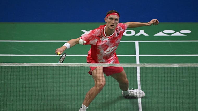 Viktor Axelsen on his way to victory in the India Open men's semi-finals