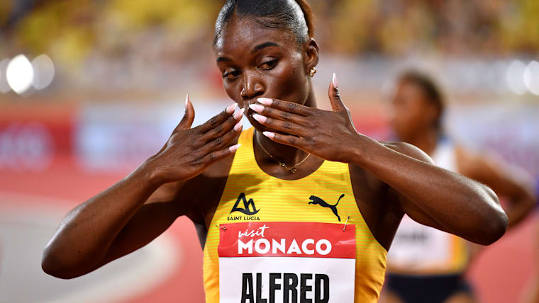 Julien Alfred is among stars who will compete at the 2026 Diamond League at Stade Louis II on July 10, in Monaco. 