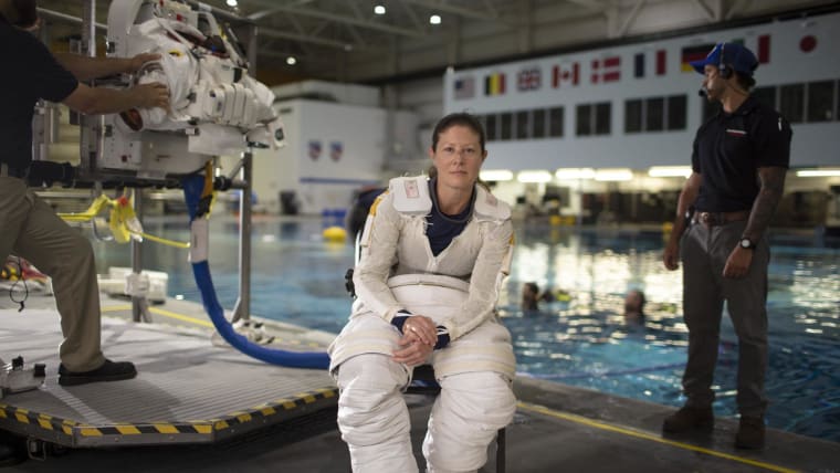 Tracy C. Dyson, seen here posing for a portrait in 2019, has completed Dyson has three missions for a total of 373 days spent in space.