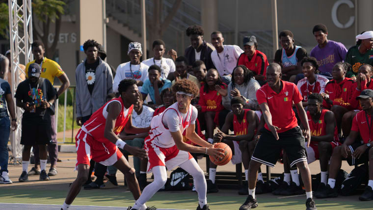 A basketball game at the Zaria Court Kigali.