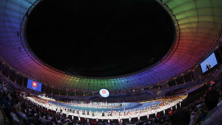 The opening ceremony of the 2021 World University Games, which were postponed to 2023 due to the Covid pandemic.