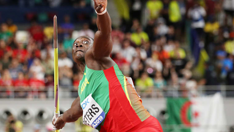 World champion Anderson Peters of Grenada.