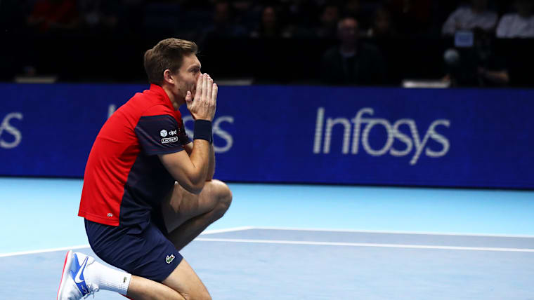 Nicolas Mahut après une victoire