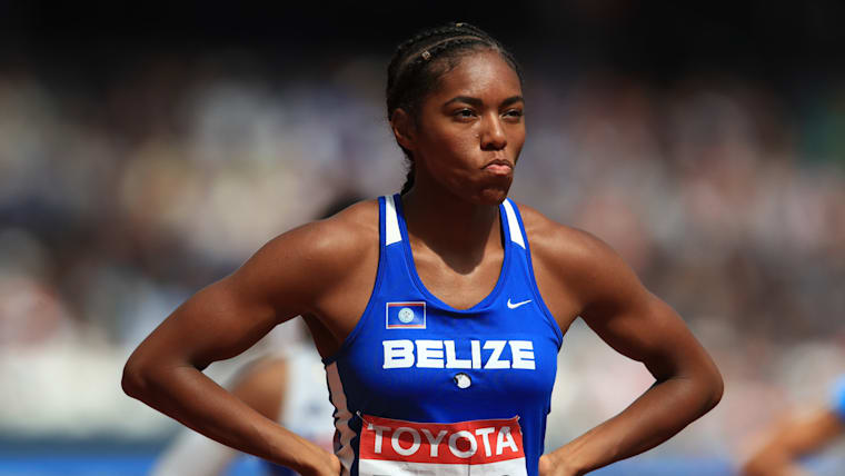 Belize's Samantha Dirks in the Women's 400m