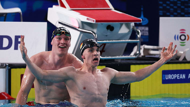 Johannes Liebmann celebrates after winning