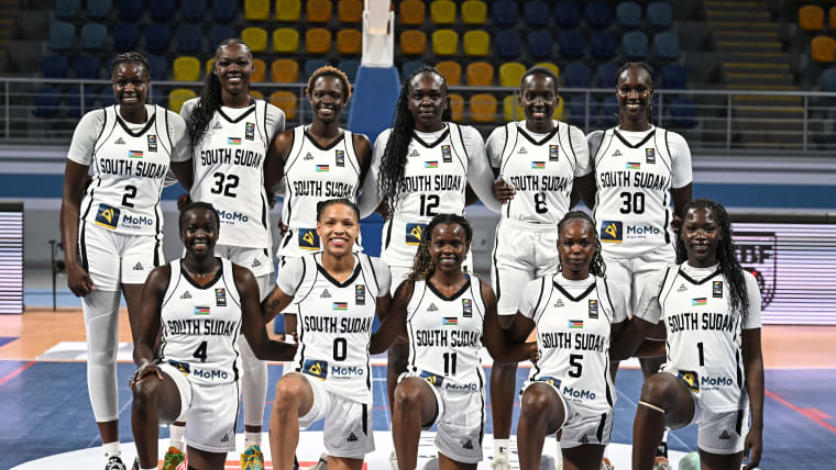 The South Sudan women's basketball team players.