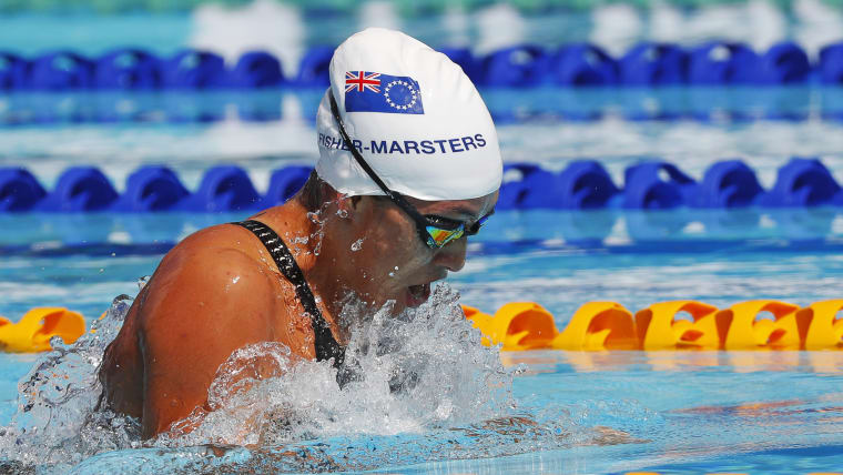 Kirsten Fisher-Marsters competes for Cook Islands