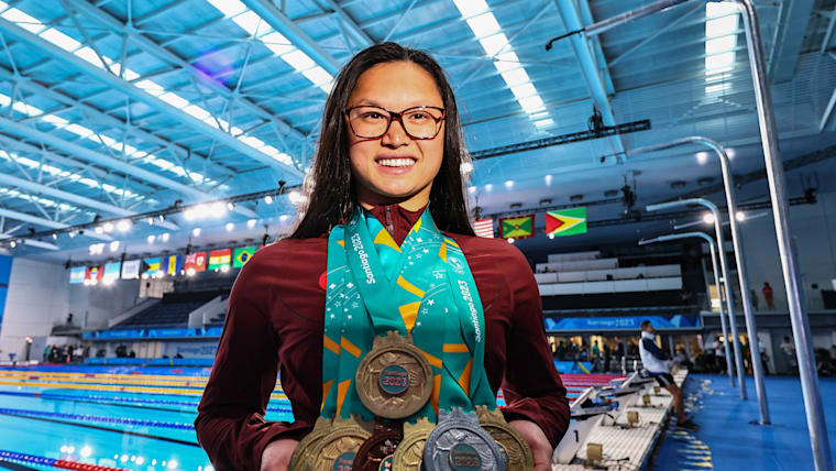 Maggie Mac Neil set a record for the most gold medals won by a Canadian at a Pan American Games with five wins at Santiago 2023.