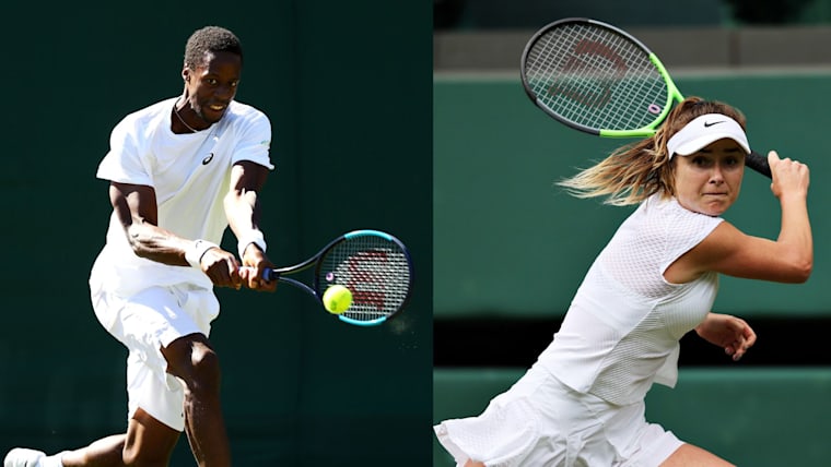 Gael Monfils and Elina Svitolina playing at Wimbledon
