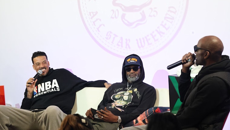Matt Barnes, Stephen Jackson and Kevin Garnett during a live recording of All The Smoke podcast