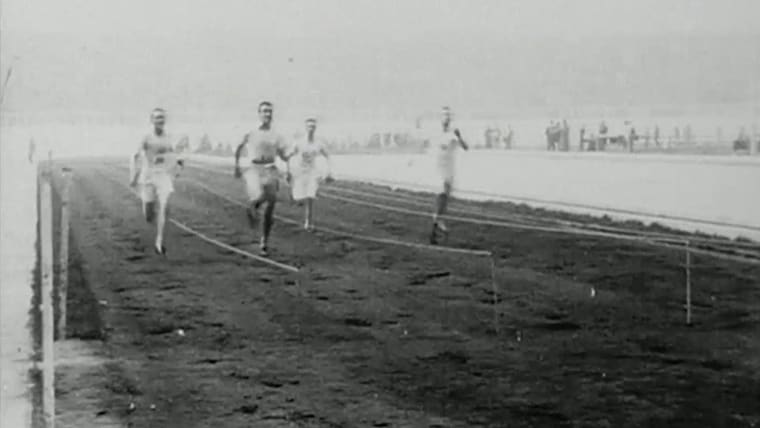 With the Medallists from Men's 100m - Athletics | London 1908 Highlights