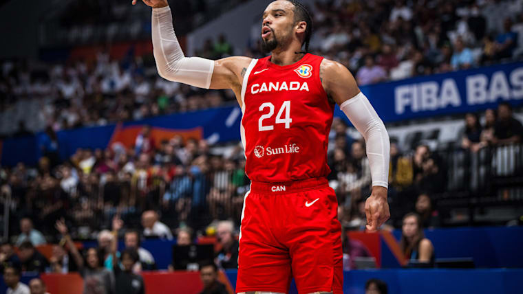 Dillon Brooks in action during Canada's victory over Lebanon at the 2023 FIBA World CUP