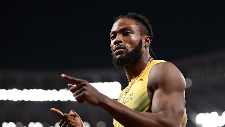Kishane Thompson, seen here at the 2025 World Athletics Championships in Tokyo, lowered the world best in the men's 150m at the Miramar Invitational.
