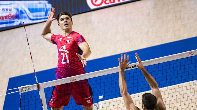 Théo Faure lors du dernier match de la VNL 2026 contre la Bulgarie