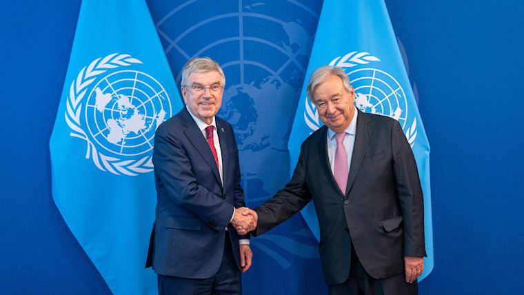 IOC President Thomas Bach and UN Secretary-General António Guterres