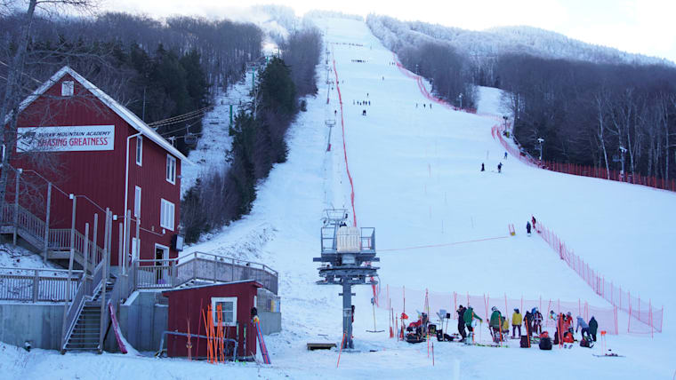 Shots of Burke Mountain Academy in winter time