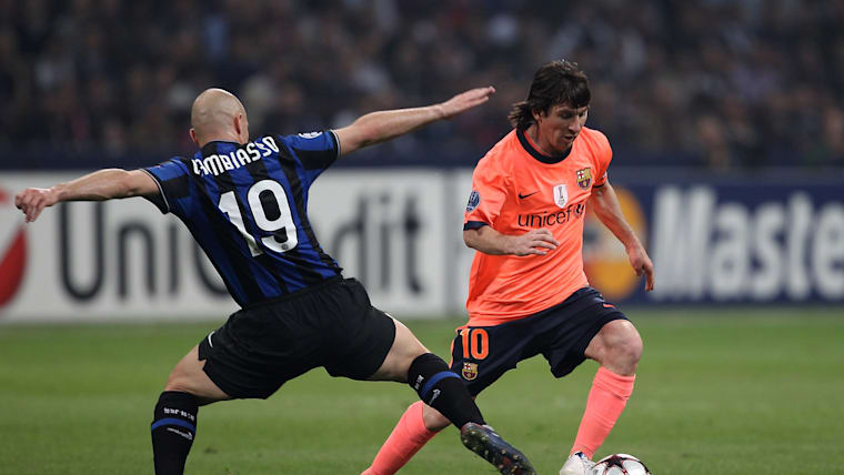 Semifinal entre Inter de Milão e Barcelona pela UEFA Champions League ...