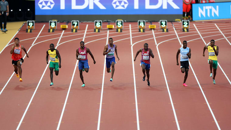 Men's 100m Final during day two of the World Athletics Championships Budapest 2023
