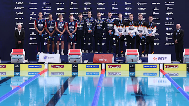 Podium 4x200 m hommes