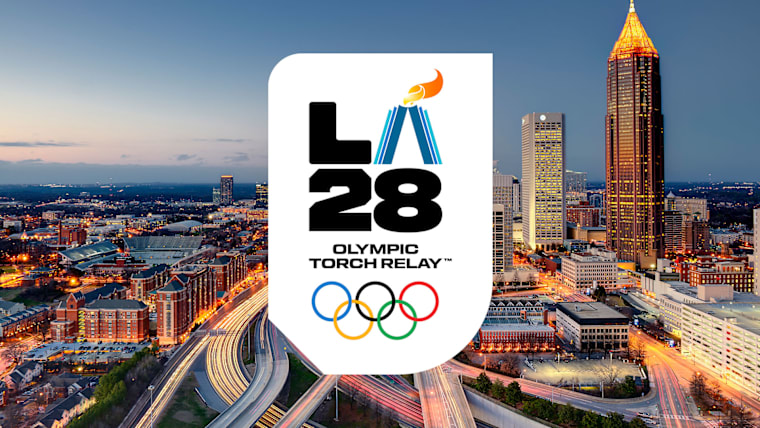 Atlanta skyline with LA28 logo