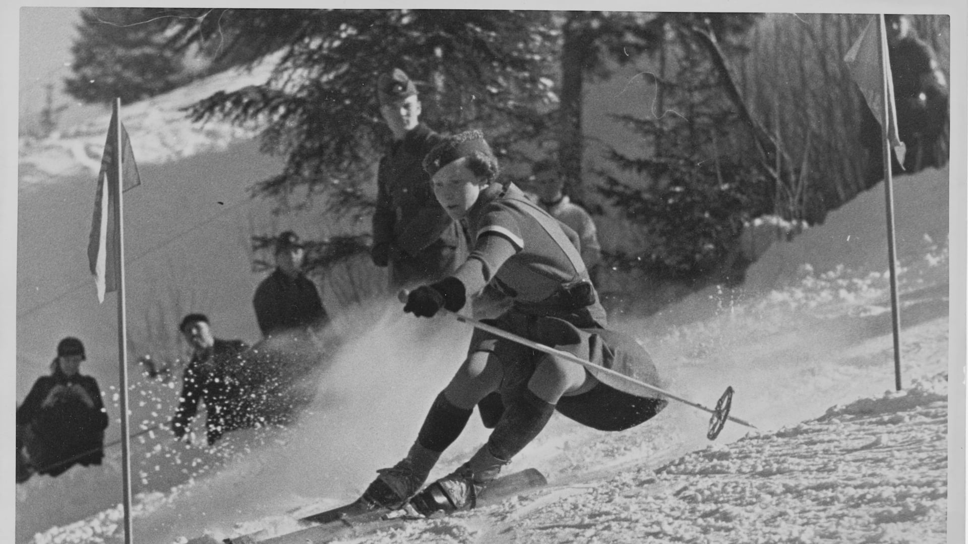 Picture of a woman skiing