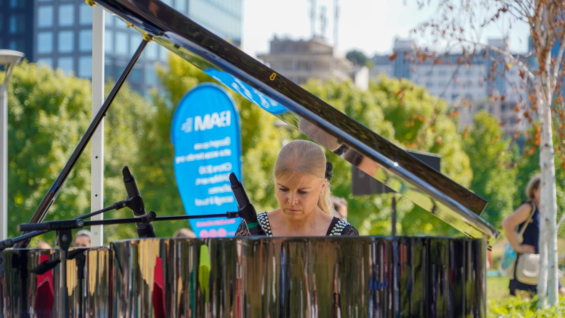 Olympian Artist Egle Uljas blends sport and music for the 5th edition of the Olympian Artists programme at BAM in Milan on 7 September 2025.