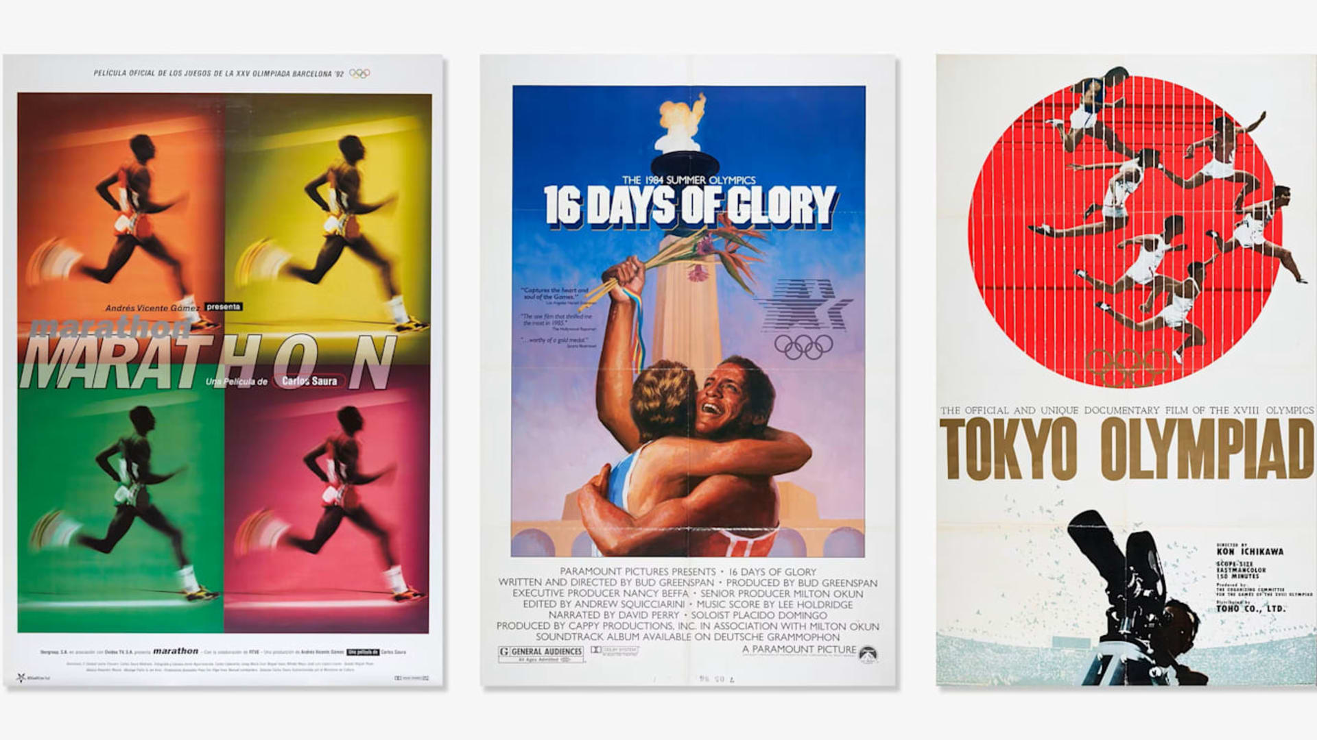 Triptych of the marathon, 1984 Olympics Games and Tokyo