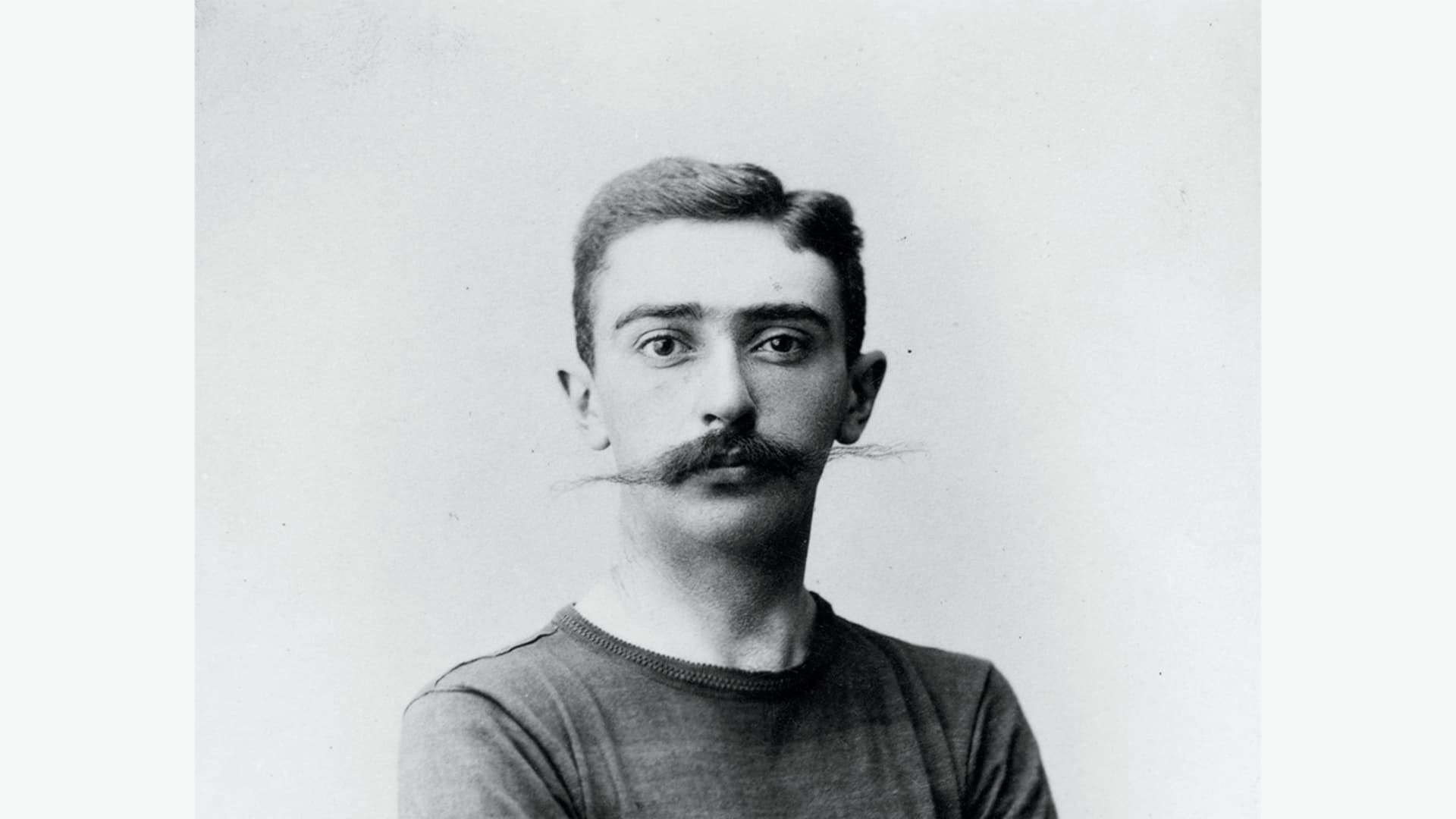 Pierre de Coubertin dressed in a sports kit in 1889