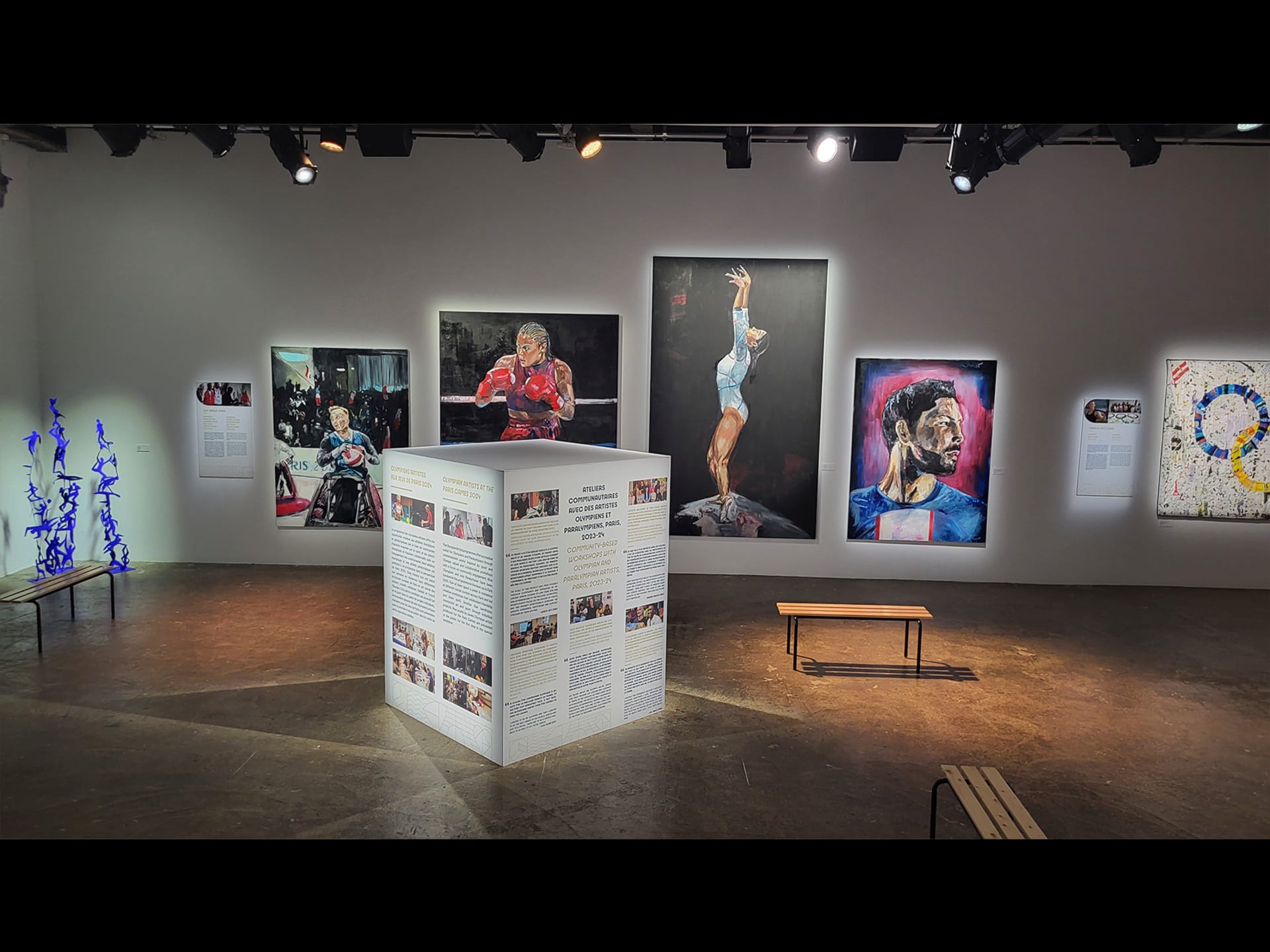 Artworks by Olympians on view at Clubhouse (Palais de Tokyo) during the Olympic Games Paris 2024