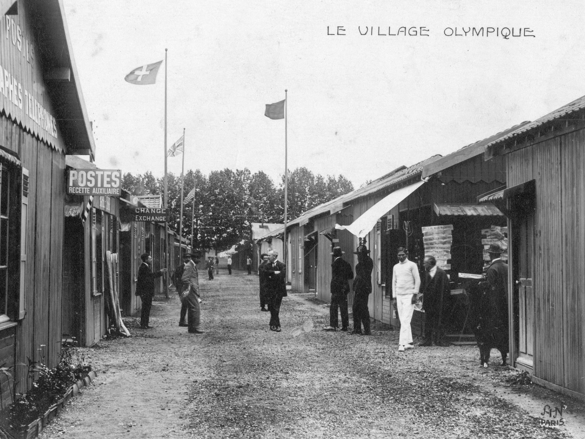 Paris 1924, The first Olympic Village was created for Paris 1924. This image shows a shopping street of the village.