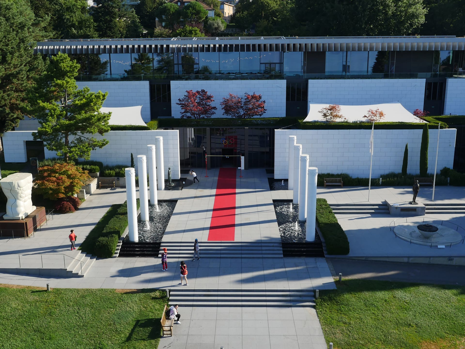 In front of the Olympic Museum