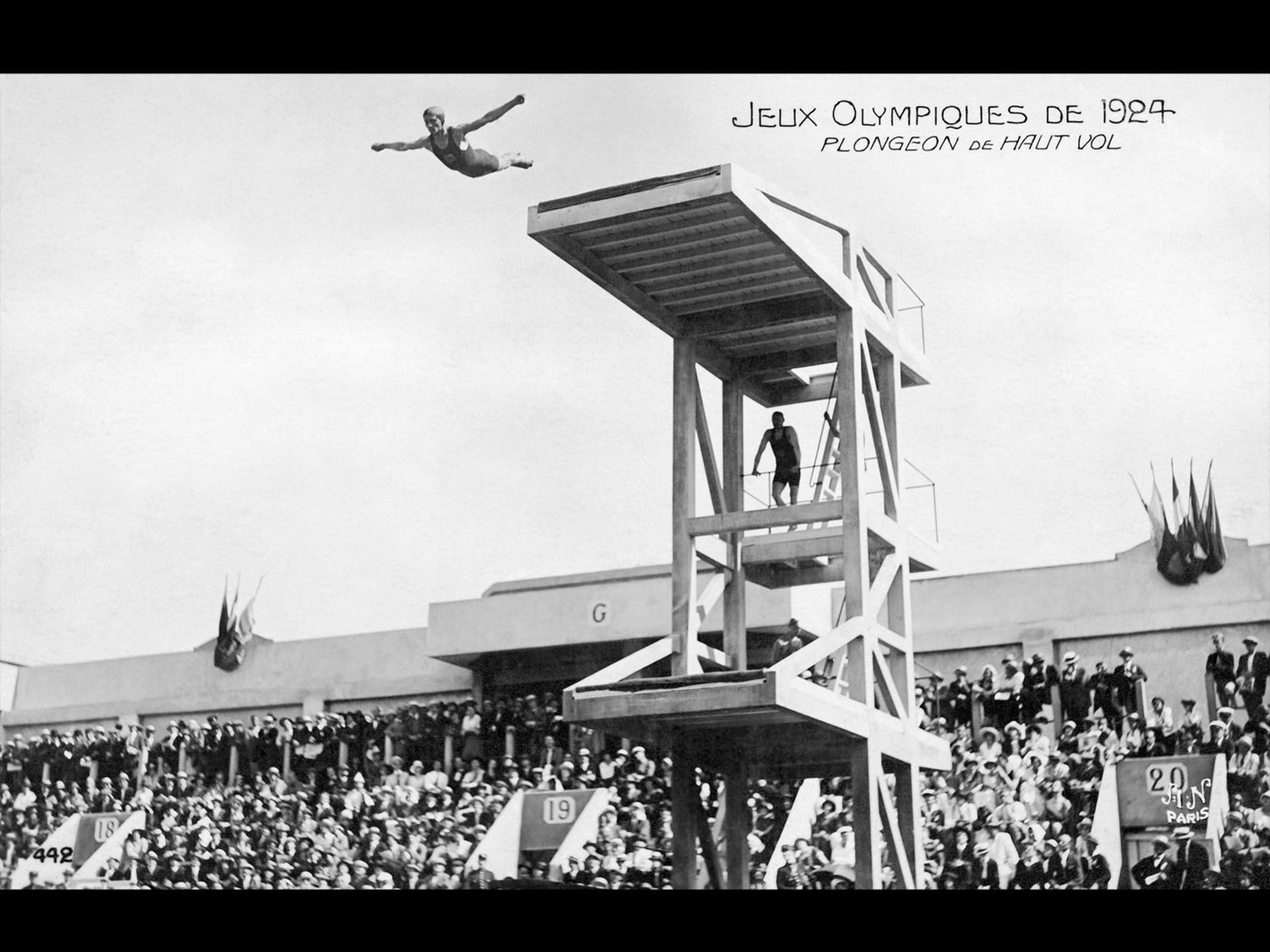 **Paris 1924 – Diving Competition.** The event was held at the Piscine des Tourelles. The same site will be used as a training venue for athletes at the Paris 2024.