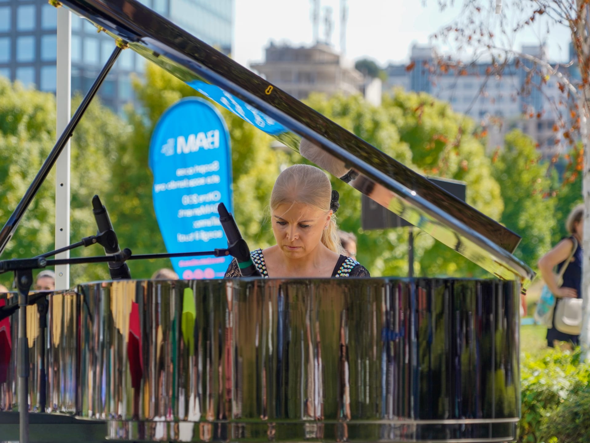 Olympian Artist Egle Uljas blends sport and music for the 5th edition of the Olympian Artists programme at BAM in Milan on 7 September 2025.